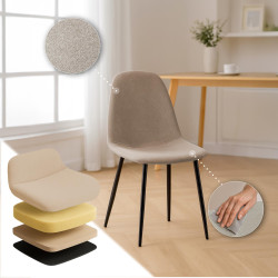 Ensemble de 4 chaises de salle à manger Napier, tissu crème