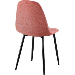 Conjunto de 4 sillas de comedor Napier de tela naranja