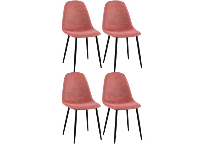 Ensemble de 4 chaises de salle à manger Napier en tissu orange