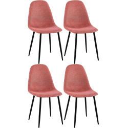 Insieme di 4 sedie da pranzo Napier in tessuto arancione