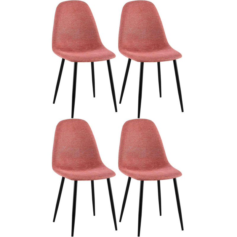 Insieme di 4 sedie da pranzo Napier in tessuto arancione