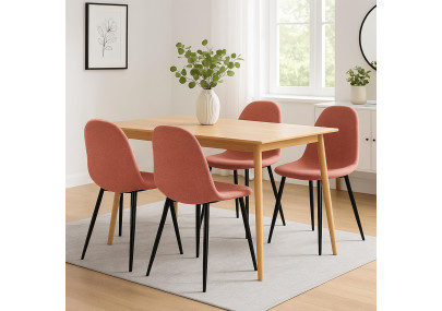 Ensemble de 4 chaises de salle à manger Napier en tissu orange