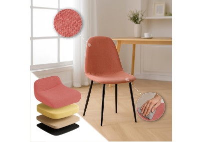 Ensemble de 4 chaises de salle à manger Napier en tissu orange