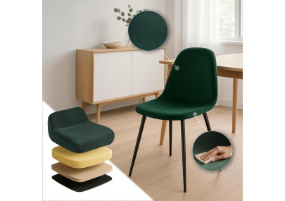 Insieme di 4 sedie da pranzo Napier in velluto verde