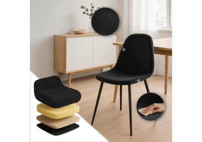 Ensemble de 4 chaises de salle à manger Napier en velours noir