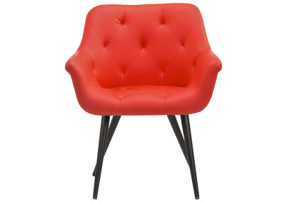 Chaise de salle à manger Langford, similicuir, rouge