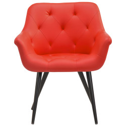 Sedia da pranzo Langford, ecopelle, rossa