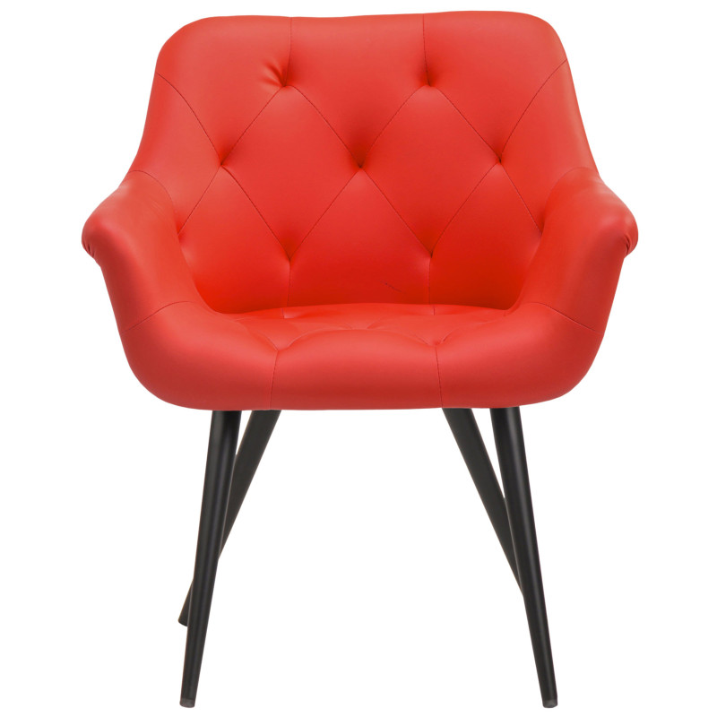 Sedia da pranzo Langford, ecopelle, rossa