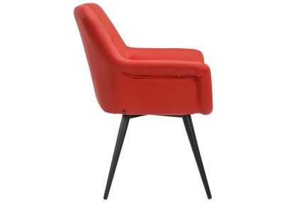 Silla de comedor Langford, piel sintética, roja