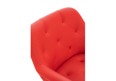 Silla de comedor Langford, piel sintética, roja