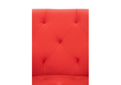 Chaise de salle à manger Langford, similicuir, rouge