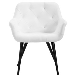 Silla de comedor Langford, piel sintética, blanca