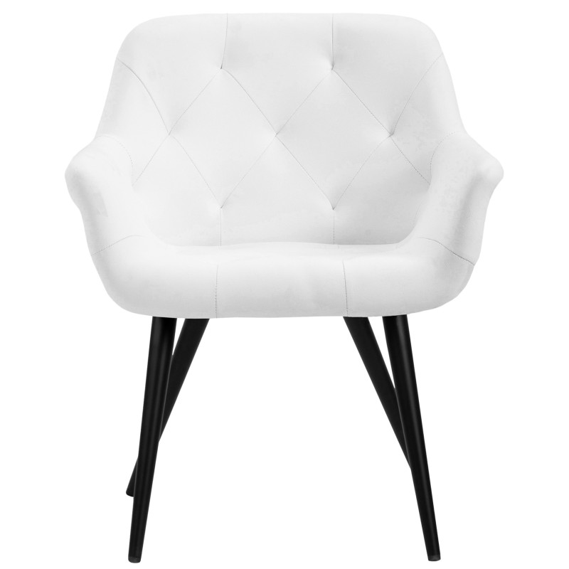 Silla de comedor Langford, piel sintética, blanca