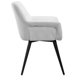 Silla de comedor Langford, piel sintética, blanca