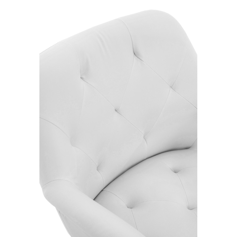 Silla de comedor Langford, piel sintética, blanca