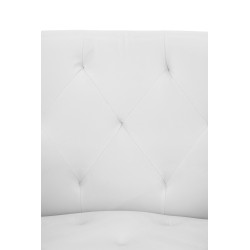 Silla de comedor Langford, piel sintética, blanca