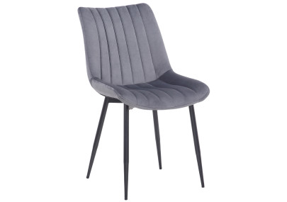 Ensemble de 2 chaises Rahden en velours gris