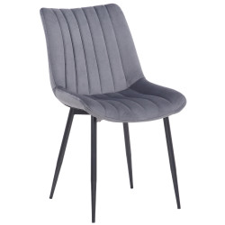 Ensemble de 2 chaises Rahden en velours gris