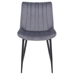 Ensemble de 2 chaises Rahden en velours gris