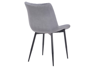 Ensemble de 2 chaises Rahden en velours gris