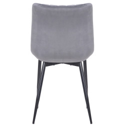 Ensemble de 2 chaises Rahden en velours gris