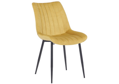 Conjunto de 2 sillas Rahden de terciopelo amarillo