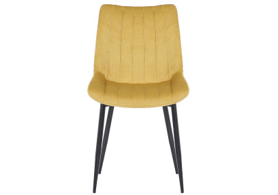 Ensemble de 2 chaises Rahden en velours jaune
