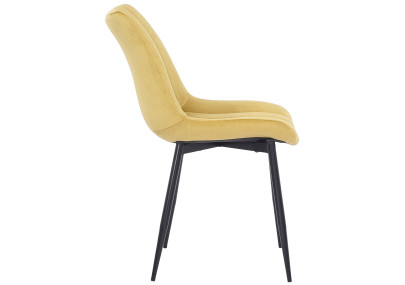 Ensemble de 2 chaises Rahden en velours jaune