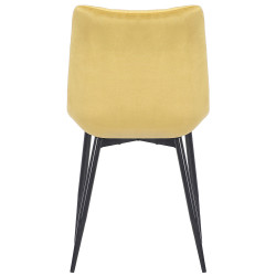 Ensemble de 2 chaises Rahden en velours jaune