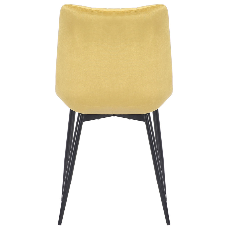 Conjunto de 2 cadeiras Rahden em veludo amarelo