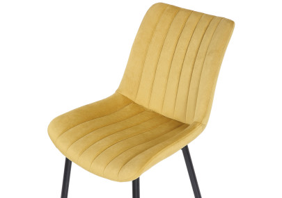 Conjunto de 2 sillas Rahden de terciopelo amarillo
