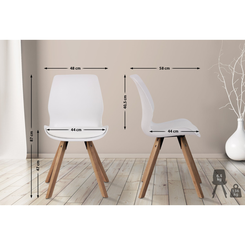 Chaise Luna, en plastique, blanche