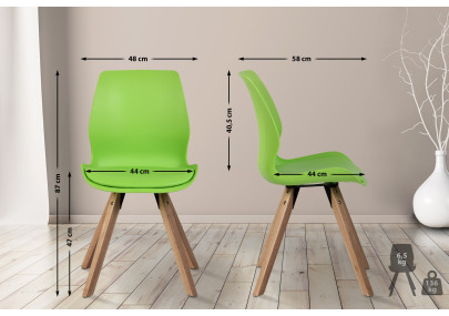 Chaise Luna, plastique vert