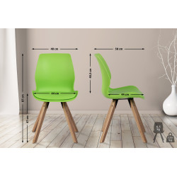 Chaise Luna, plastique vert
