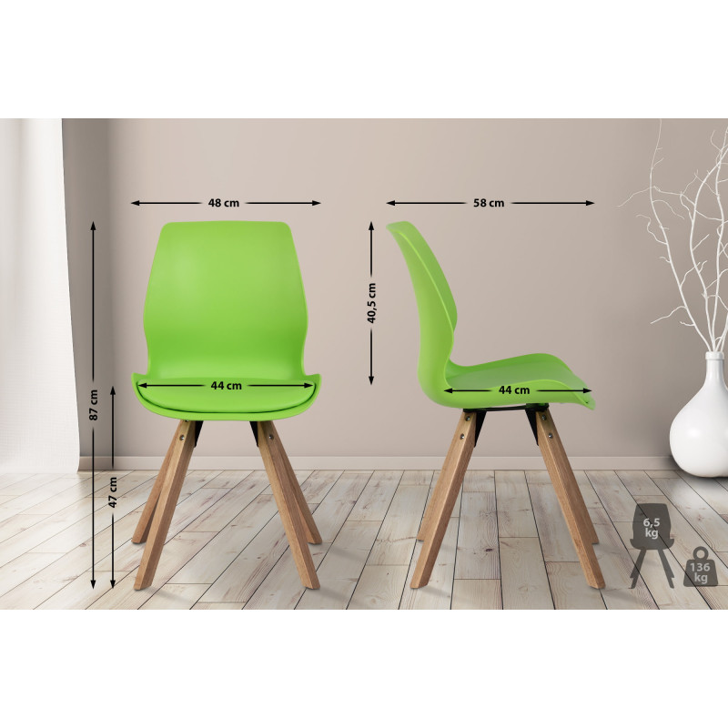 Chaise Luna, plastique vert