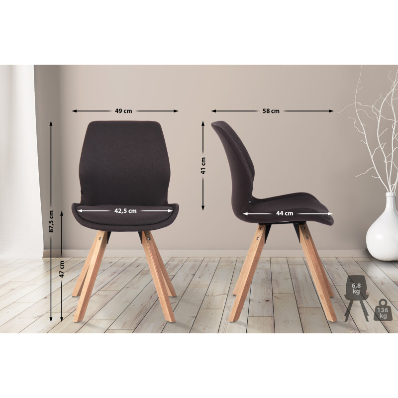 Chaise Luna, tissu noir