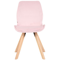 Fauteuil Luna, velours, rose