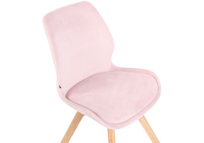 Fauteuil Luna, velours, rose