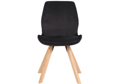 Fauteuil Luna, velours, noir