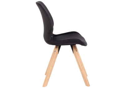 Fauteuil Luna, velours, noir