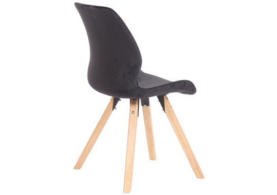 Fauteuil Luna, velours, noir