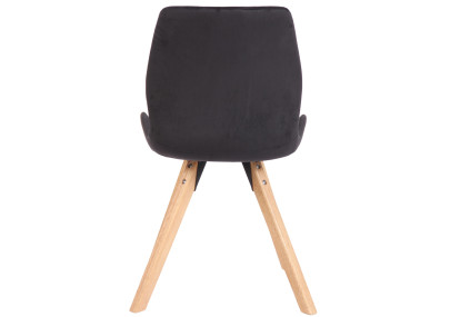 Fauteuil Luna, velours, noir