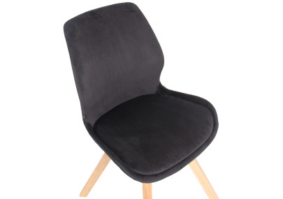 Fauteuil Luna, velours, noir