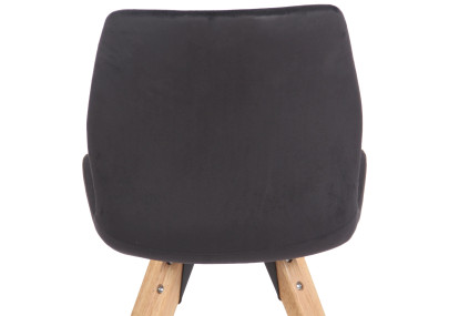 Fauteuil Luna, velours, noir