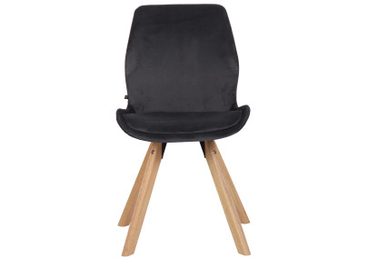 Fauteuil Luna, velours, gris foncé