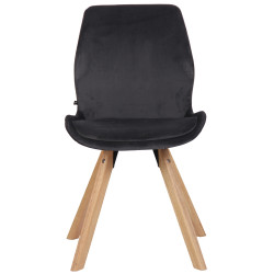 Fauteuil Luna, velours, gris foncé