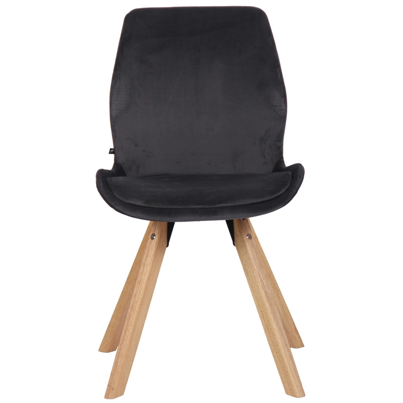 Fauteuil Luna, velours, gris foncé