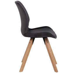 Poltrona Luna, velluto, grigio scuro