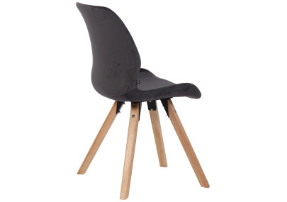 Fauteuil Luna, velours, gris foncé