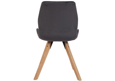 Fauteuil Luna, velours, gris foncé